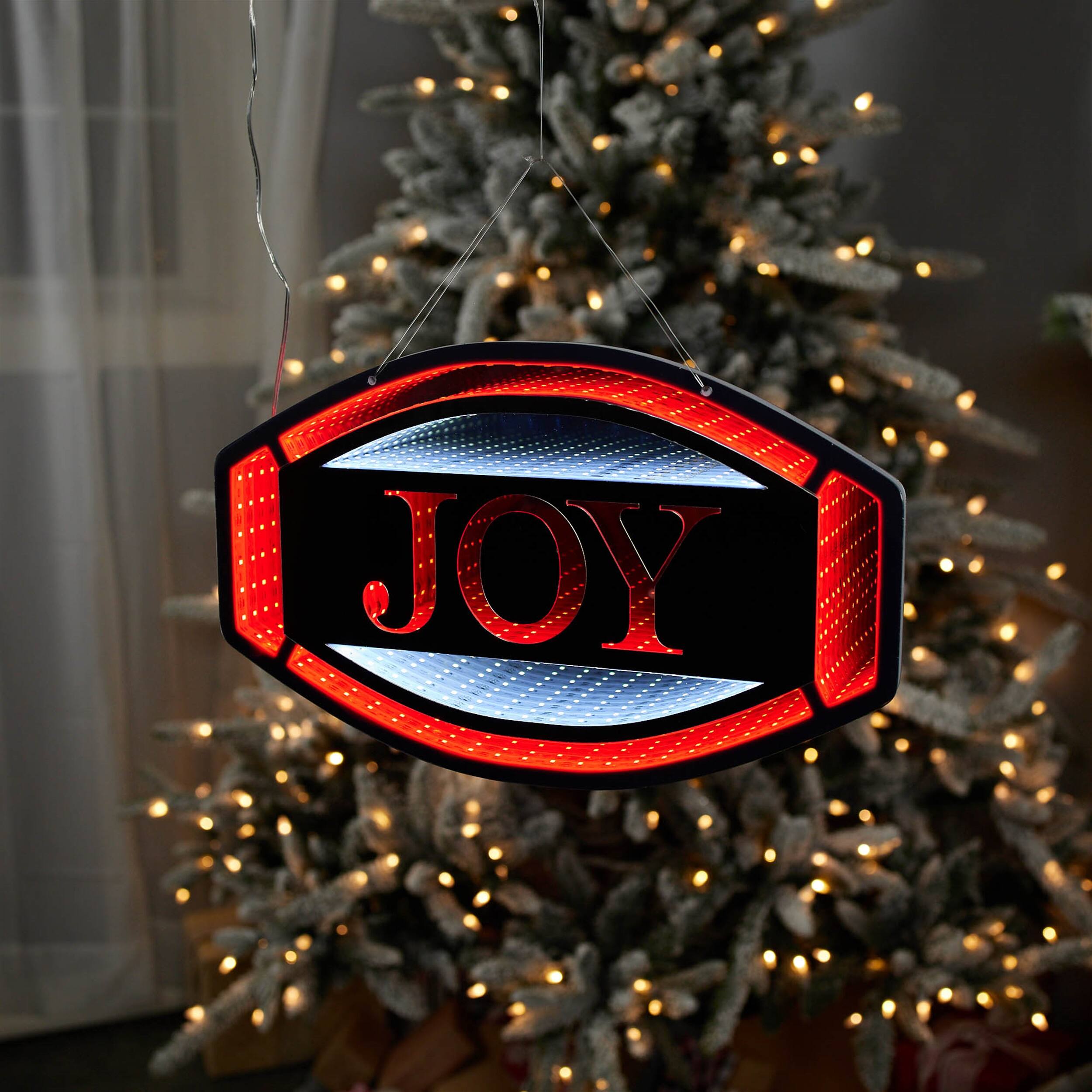 Angle. BreeBe - "Joy" Holiday Ekkolight Sign 15.74"L - Red, White.