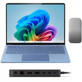 Microsoft - Surface Copilot+ PC + Arc Mouse + Surface Thunderbolt 4 Dock - Sapphire