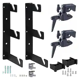 Flashpoint - Background Holder Triple Hooks, Pair, Black, Bundle with 2x Super Clamp and Bumpers