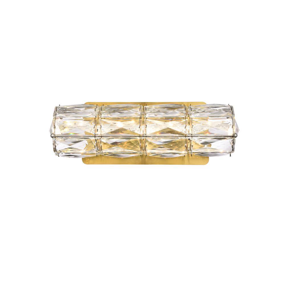 Angle. Elegant Lighting - Valetta 12 inch LED linear wall sconce in gold - Gold.