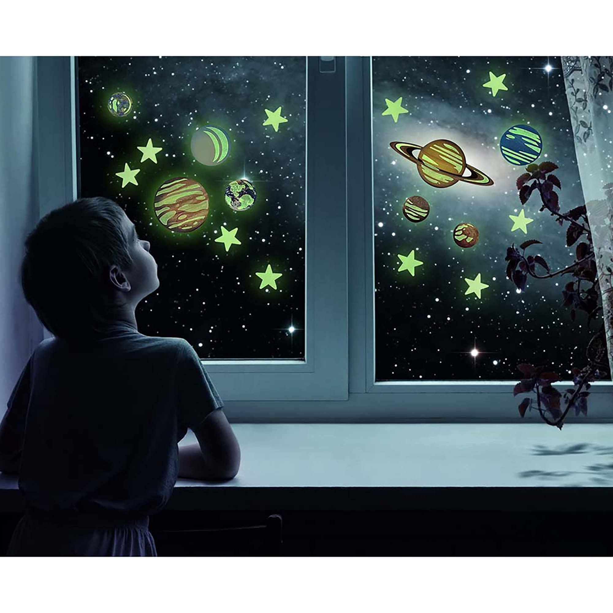 Alt View 2. 4M - 4M: Glow Planets & Supernova - 100 Glow-in-Dark Stick-Ons, Wall & Ceiling Decor.