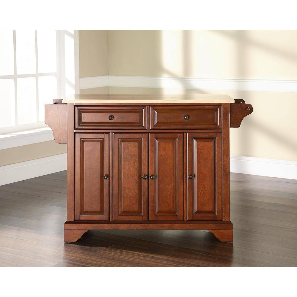 Alt View 1. Crosley Furniture - Lafayette Wood Top Full Size Kitchen Island/Cart - Cherry.