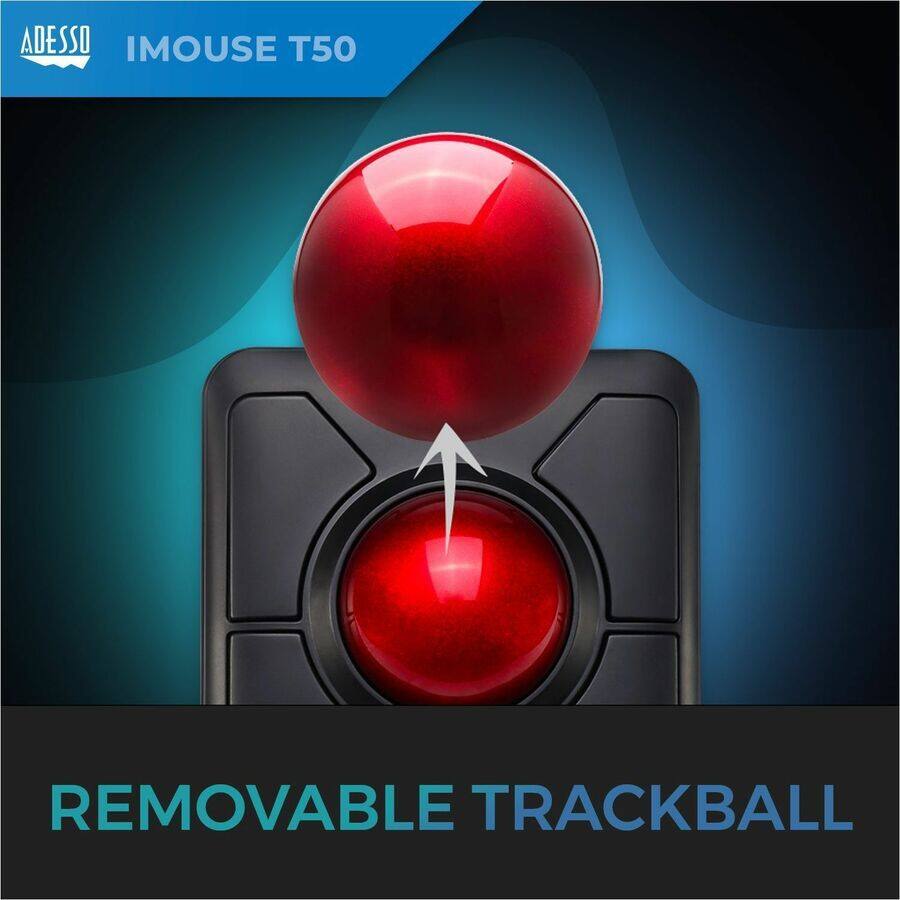 ADESSO  
IMOUSE T50  

REMOVABLE TRACKBALL