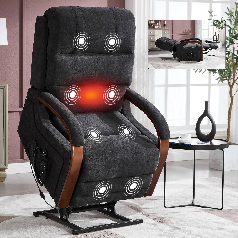 Alt View 7. Ropilly - Ropilly Power Lift Recliner Chair Dual Motor Infinite Position Black - Black.