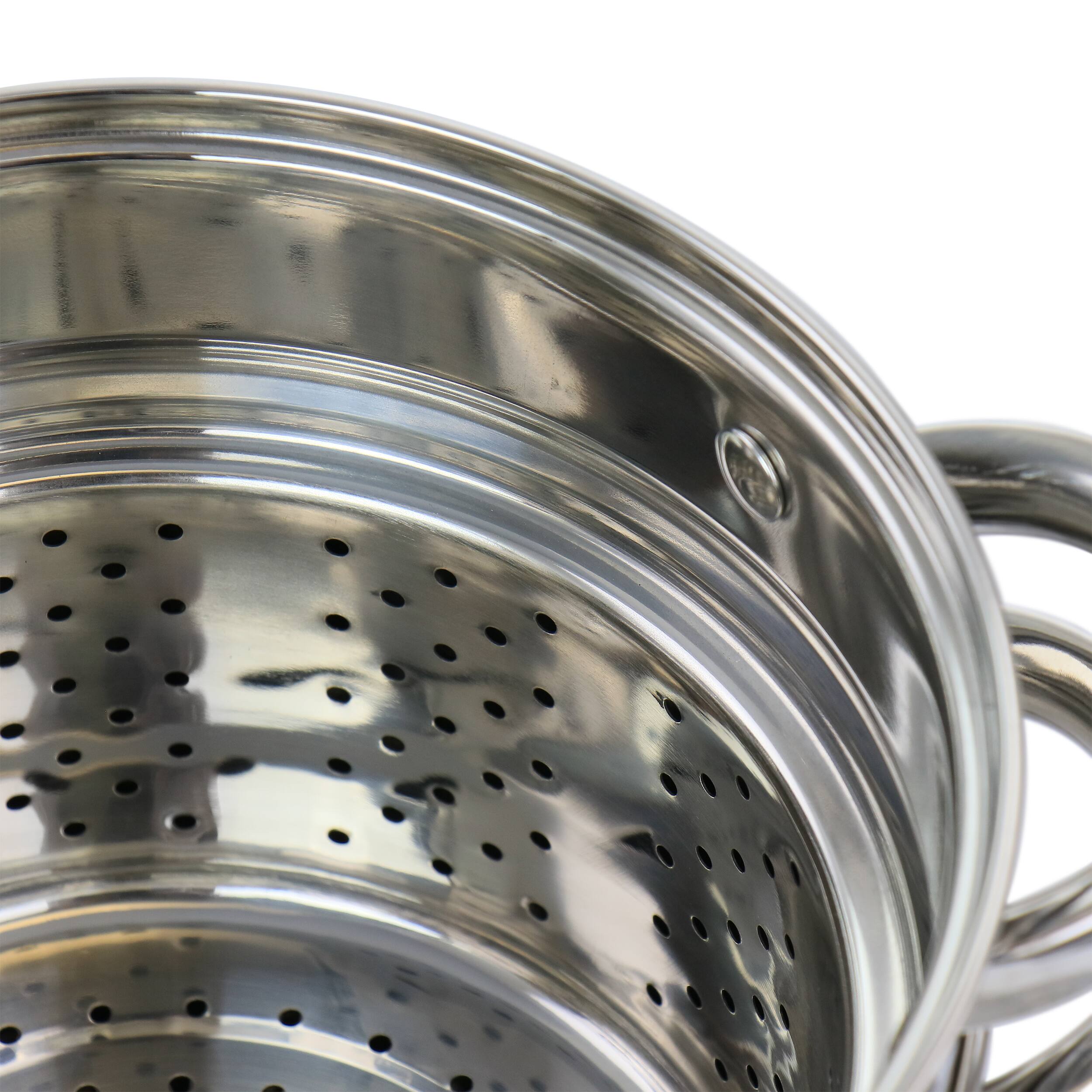Alt View 5. Oster - Oster Sangerfield 5 Quart Stainless Steel Pasta Pot with Steamer Insert and Basket - Silver.