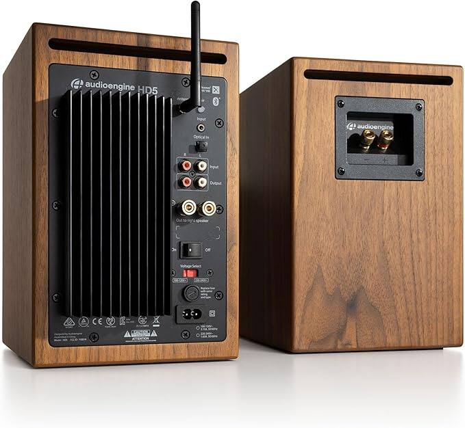 audioengine HD5

Input
Optical in

Output
Output

Optical out

Out to right speaker

Voltage Select
110V
220V

CE
CRO
DC

audioengine
