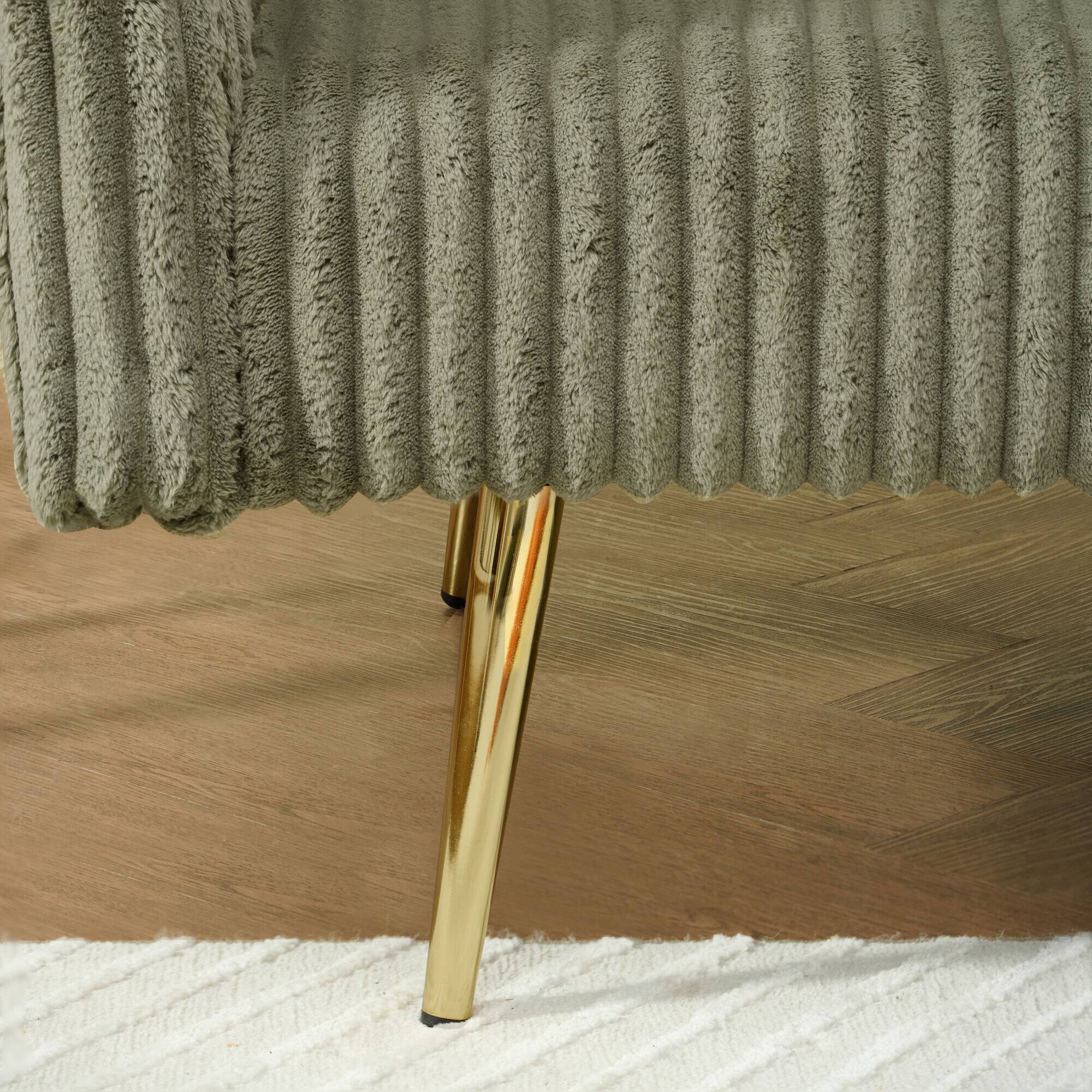 Alt View 9. GOODSILO - Foldable Corduroy Sofa Bed with Adjustable Armrests for Living Rooms and Compact Spaces - Green.