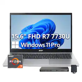 Acer - Upgraded - Aspire Go 15 – 15.6" FHD Laptop – AMD Ryzen 7 7730U 2023 – AMD Radeon Graphics - 32GB DDR4 – 1TB PCIe Storage - Pure Silver