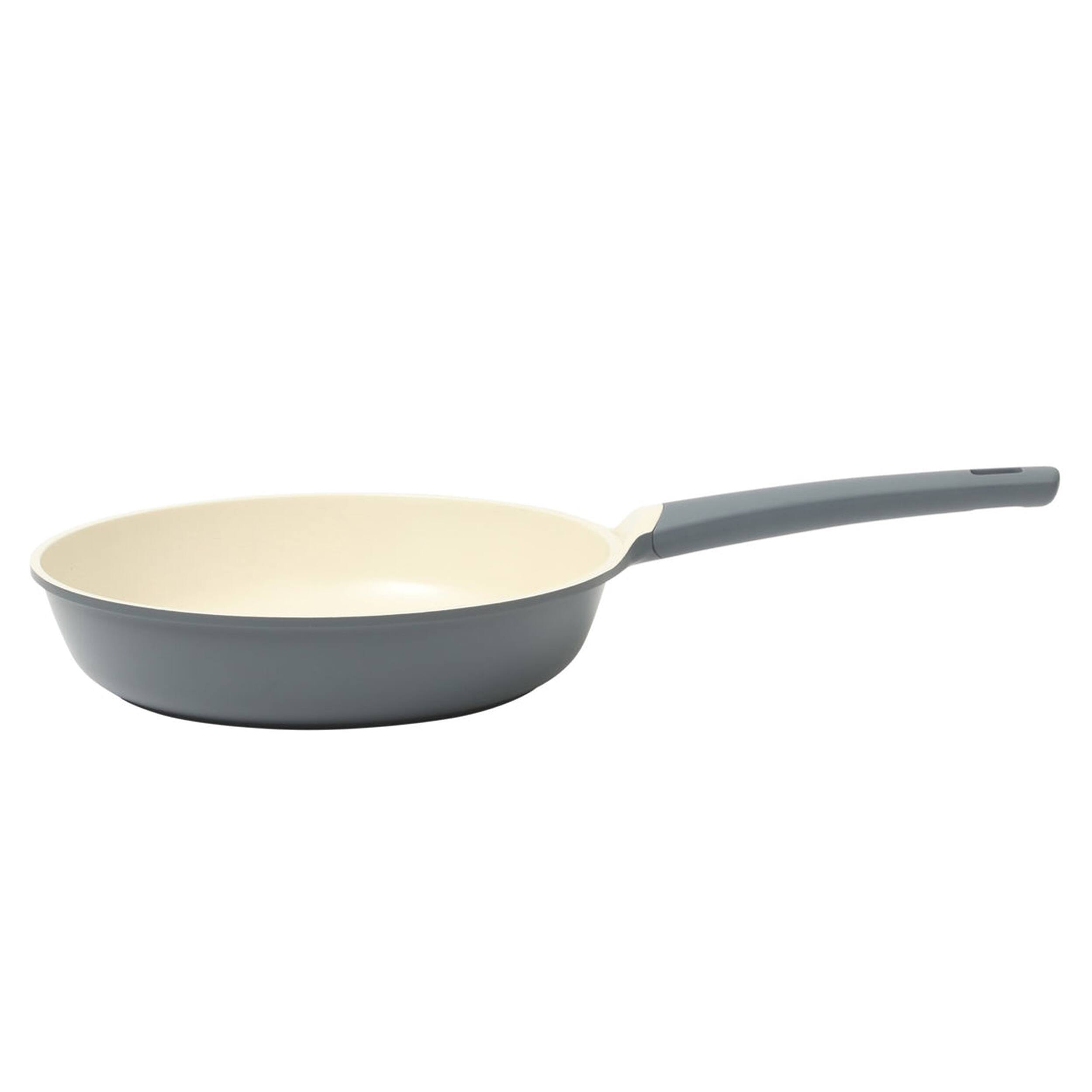 Front. Oster - Oster Rooney 12 Inch Ceramic Nonstick Cast Aluminum Frying Pan in Grey - Gray.