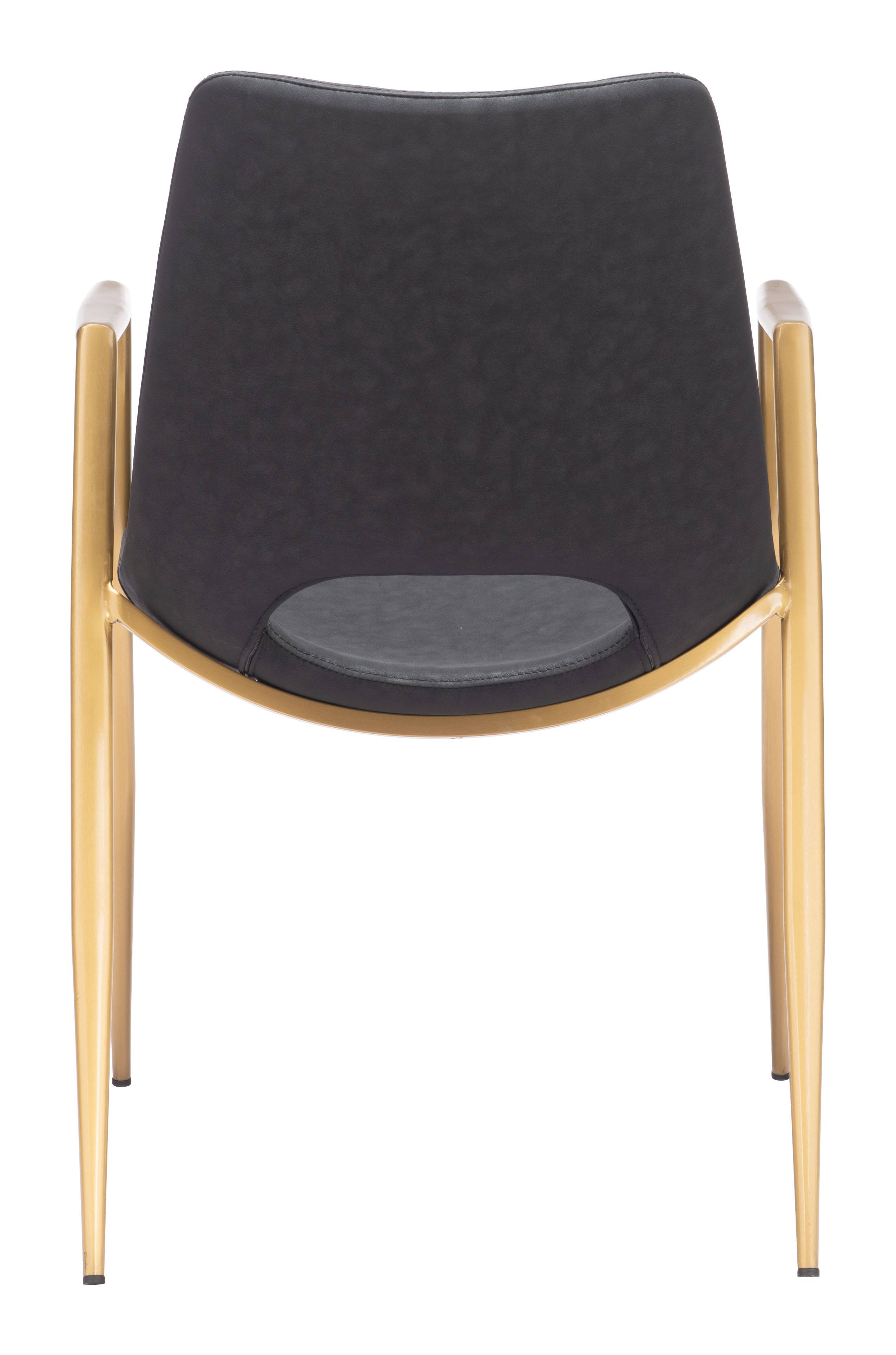 Alt View 2. Hivvago - Desi Dining Chair (Set of 2) Black & Gold - Black & Gold.
