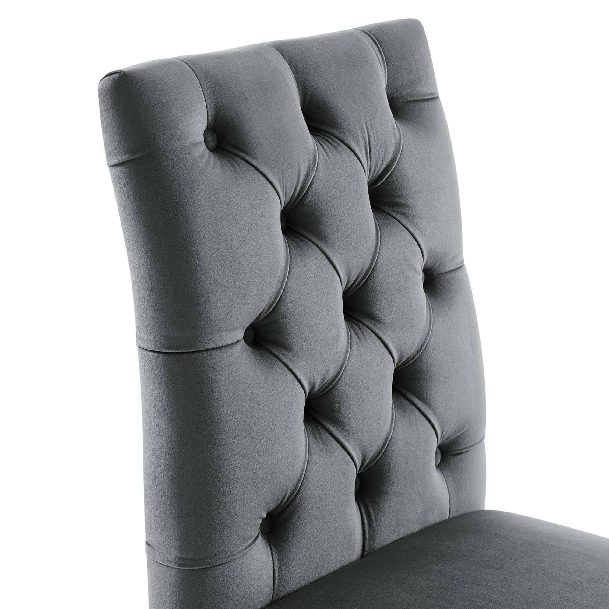 Alt View 5. Modway - Duchess Performance Velvet Dining Chairs Set of 2 by Modway - Gray.