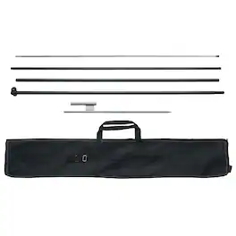 VEVOR - Feather Flag Pole Kit, Swooper Flag Pole Set 16.3 ft, Sign Flag Poles for Business Advertising Flags Outdoor - Black, gray and silver