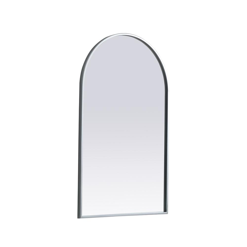 Left. Elegant Decor - Metal Frame Arch Mirror 22x36 Inch in Silver - Silver.