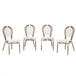 White Gray/Natural Frame Set of 4