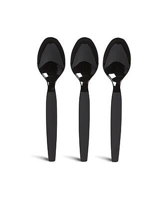 Alt View 1. Perk - Polystyrene Spoon, Heavy-Weight, 100/Pack - Black.