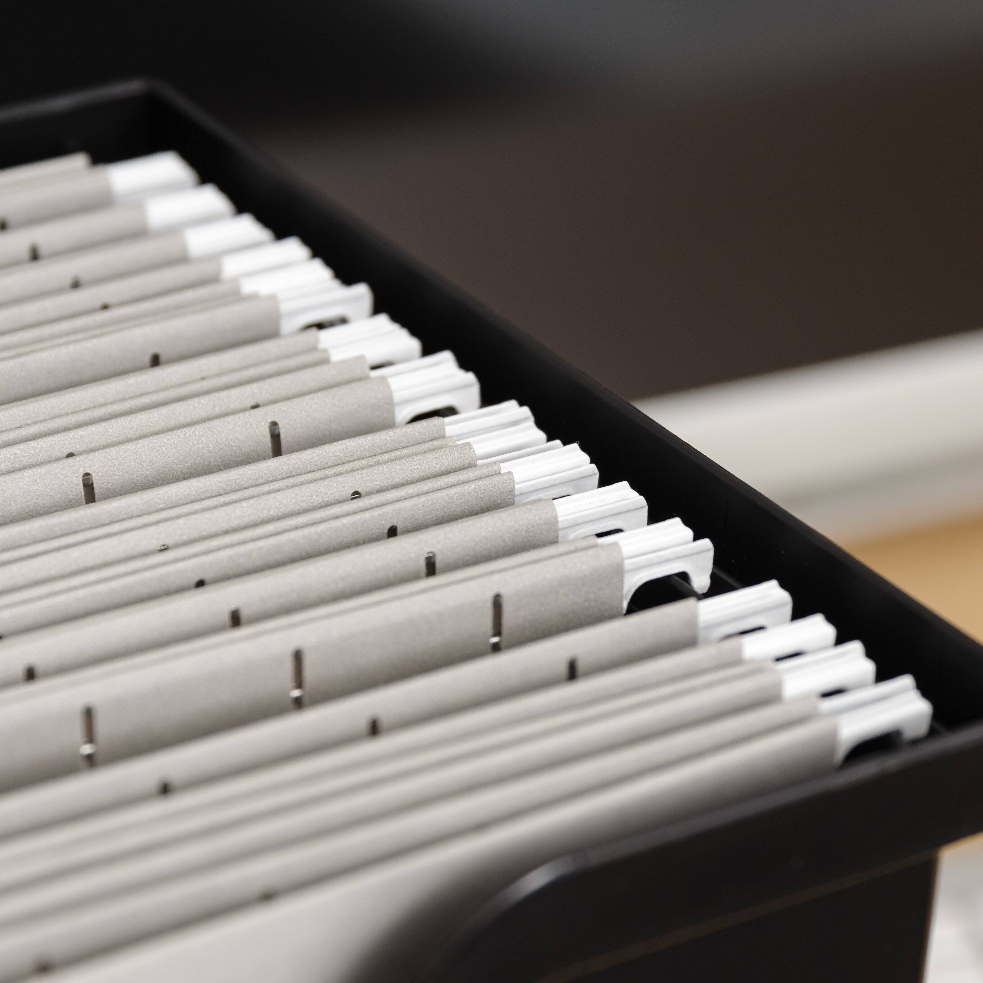 Alt View 5. IRIS USA - IRIS USA Portable Letter Size Desktop File Box with Open Lid, Side Handles, Hanging File Folders.