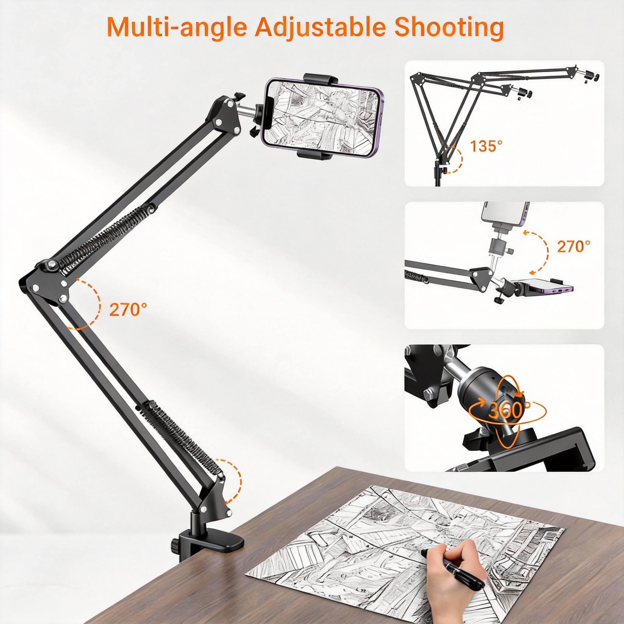 Multi-angle Adjustable Shooting

135°
270°
270°
360°