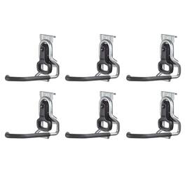 RubberMaid - Vertical FastTrack Hanging Wall Mount Hook Garage Organizer (6 Pack) - Gray/Black