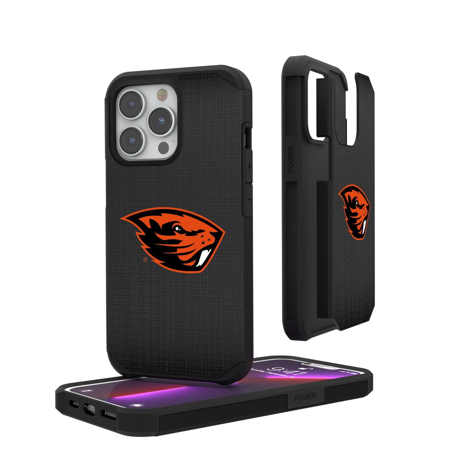 Keyscaper - NCAA - Oregon State Beavers Linen Logo iPhone Rugged Case - 14 Pro - Black price history on PriceWatchPro