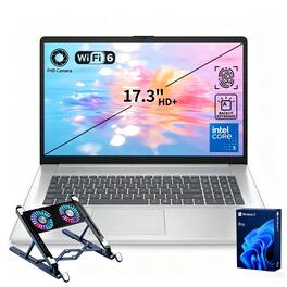HP - Upgraded - 17.3" HD+ Touch Laptops - Intel Core 5 120U -16GB RAM 2TB SSD - Copilot - Backlit KB - Laptop Cooler - Silver