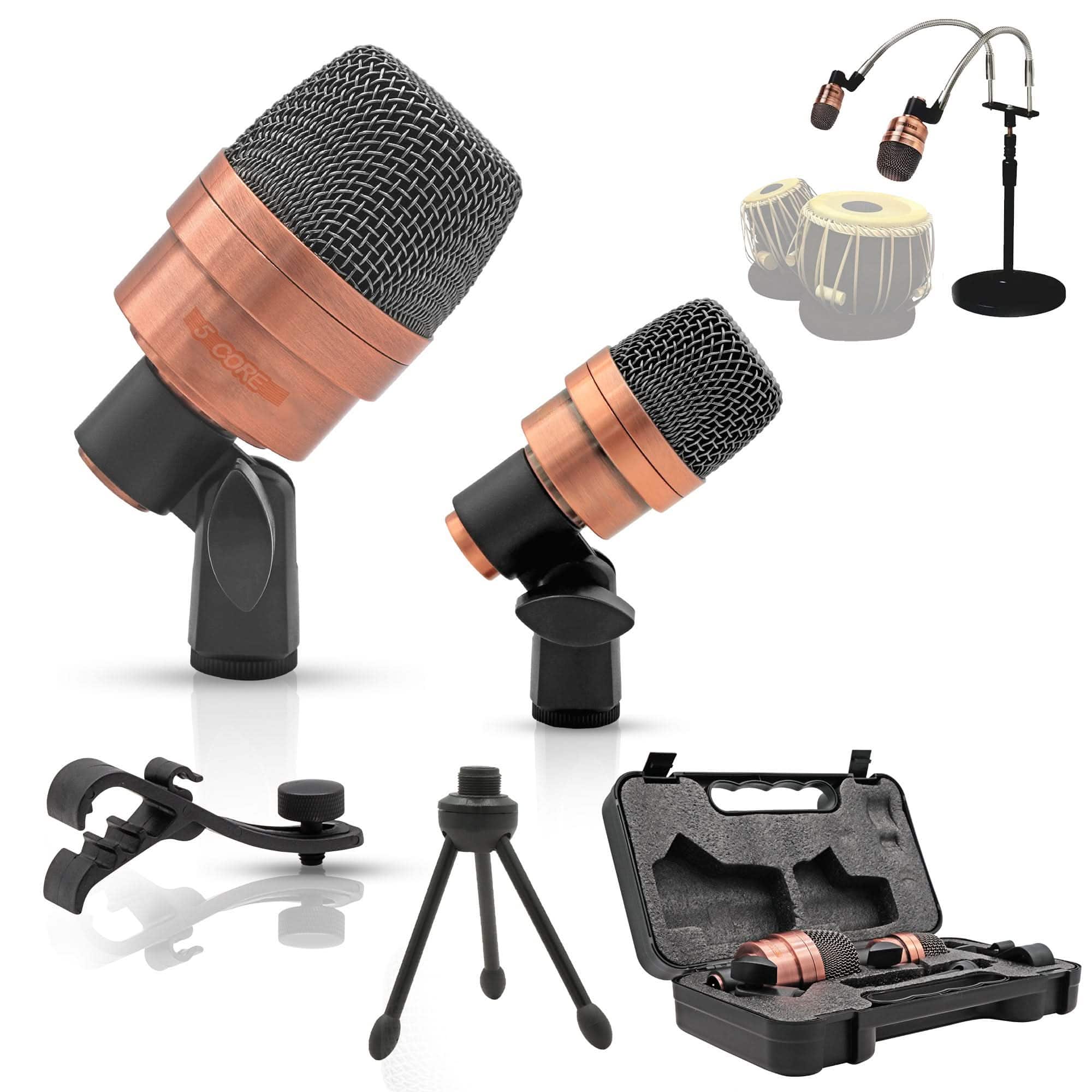 5 CORE - Tabla Mic Indian Instrument Microphone Set for Bayan & Dayan Dholak Mic