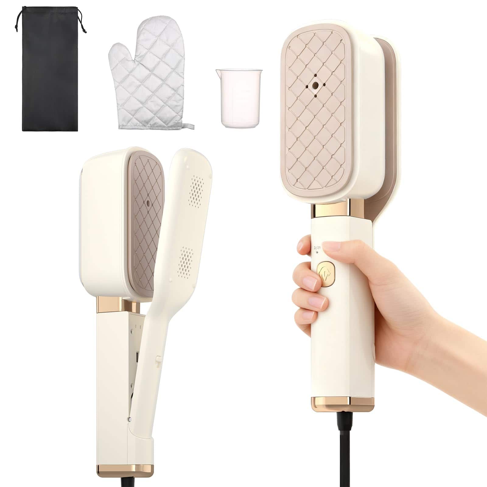 DORLUKFU - Travel Steamer for Clothes, 3 In 1 Steam, Iron & Press, 15s Heat Up, Flip-Design Handheld Garment Portable Steamer,