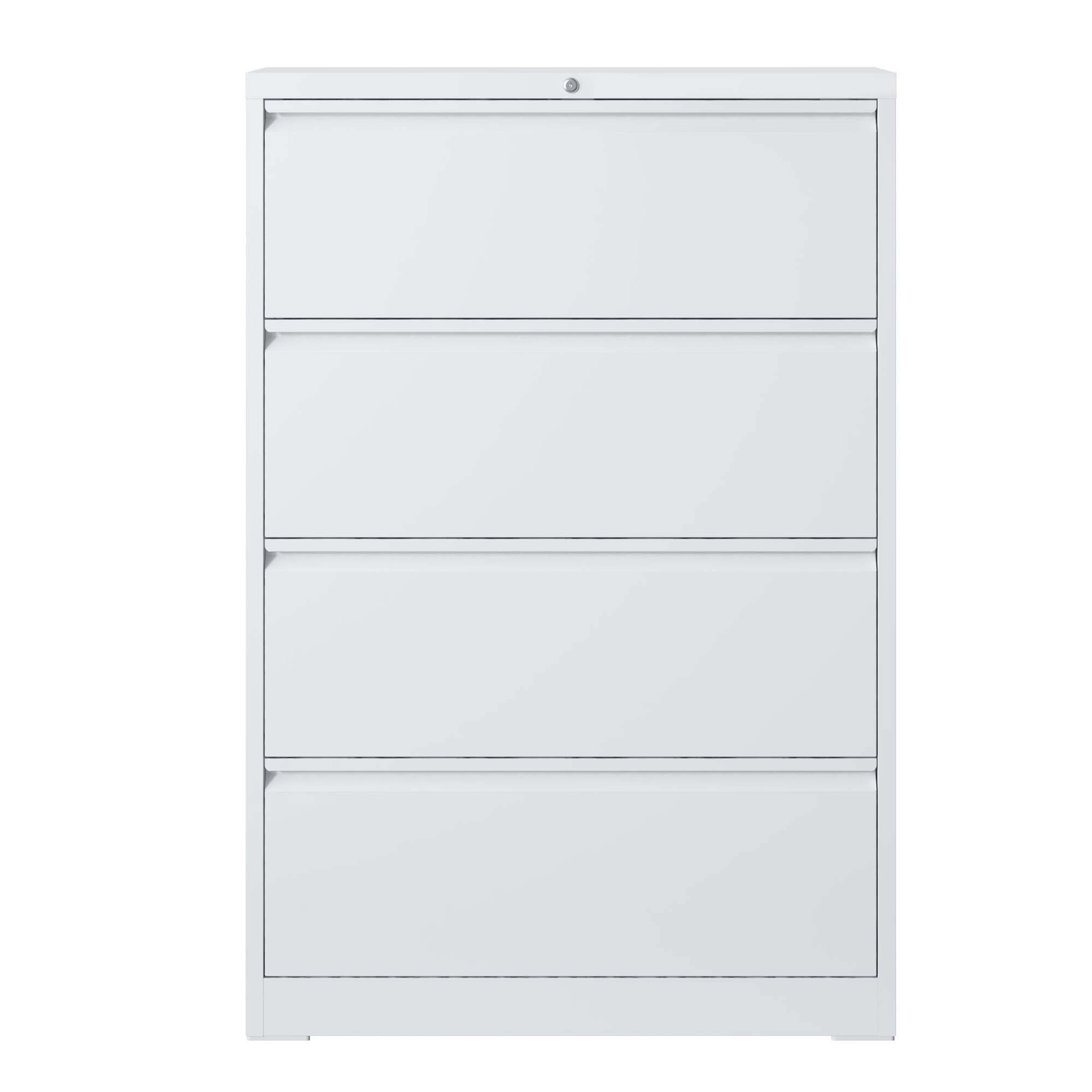 Angle. Dexmalle - Dexmalle-4 Drawer Lateral File Cabinet with Lock-White.