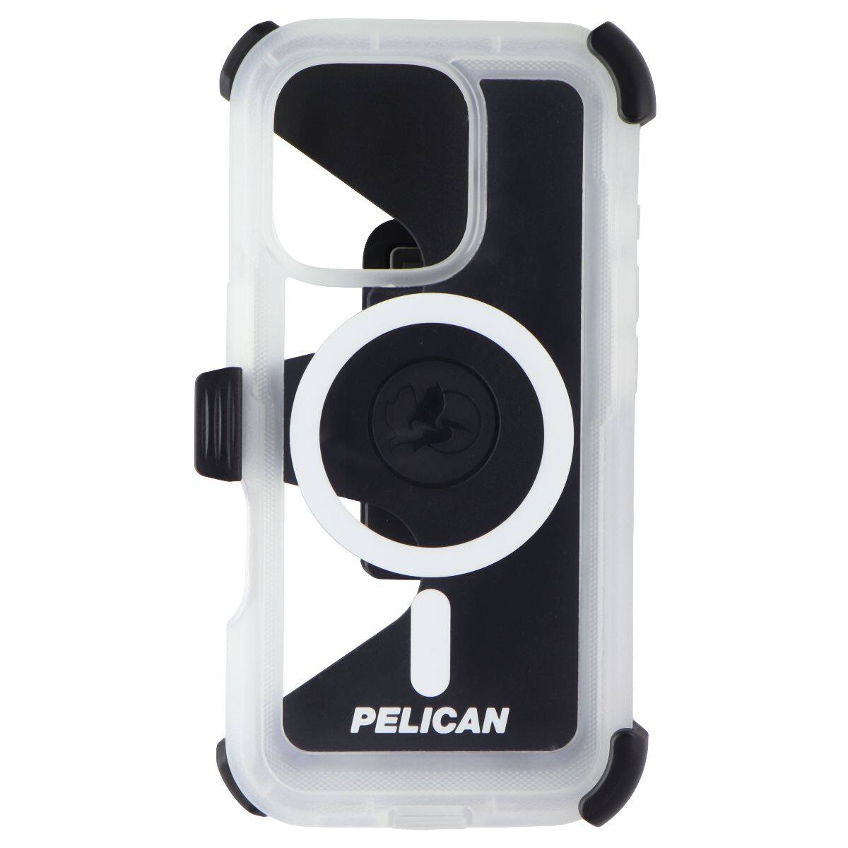 Front. Pelican - Pelican Voyager Case & Holster for MagSafe for Apple iPhone 16 Pro - Clear - Clear.
