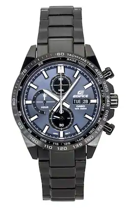 Casio - Edifice Analog Chronograph Stainless Steel Dial Quartz EFR-574DC-2AV 100M Men's Watch - Blue