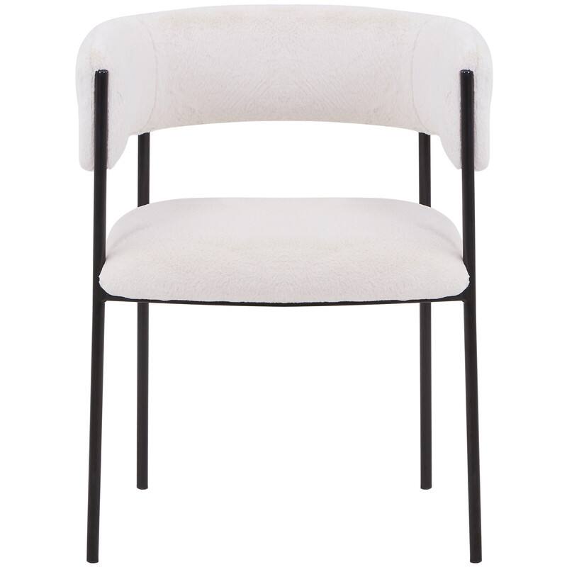 Alt View 2. LeisureMod - Cyril Modern Leather/Velvet/Suede Fabric U-Shaped Dining Chair with Iron Frame for Home Dining Room or Office - White.