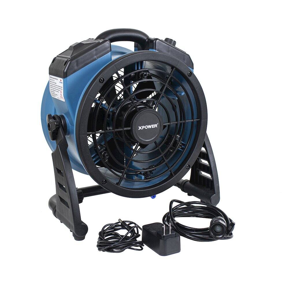 Alt View 9. XPOWER - Battery Operated Variable Speed 11" Outdoor Misting Fan and Air Circulator - Blue.