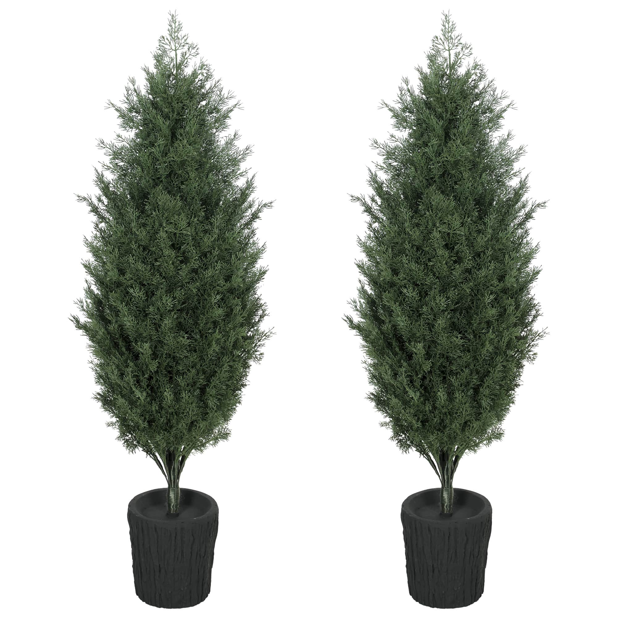 Homcom - Artificial Christmas Tree Set of 2 - Green