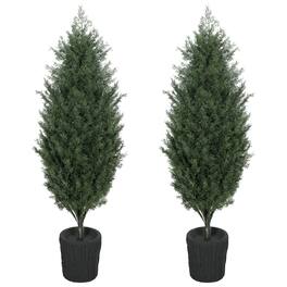 Homcom - Artificial Christmas Tree Set of 2 - Green