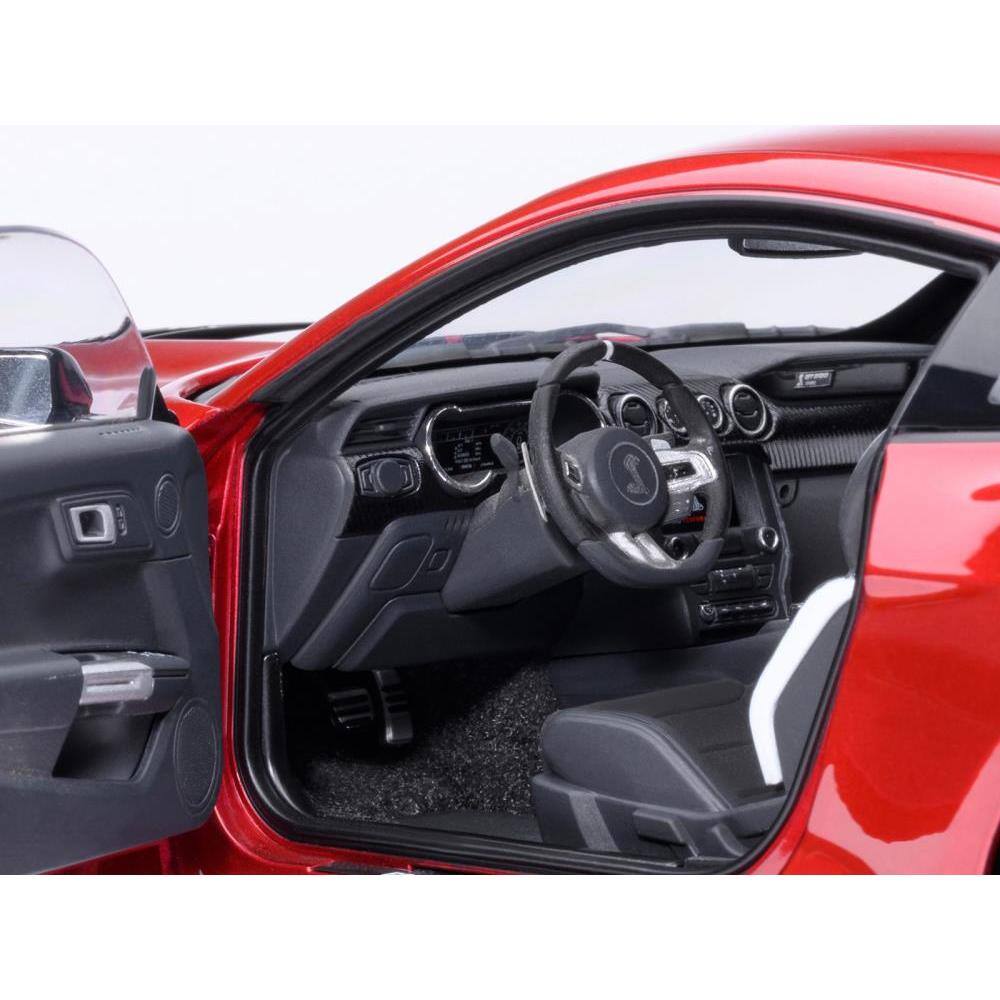 Back. Autoart - Ford Mustang Shelby GT500 Rapid Red Metallic with Black Stripes 1/18 Model Car by Autoart - Red Metallic with Black.