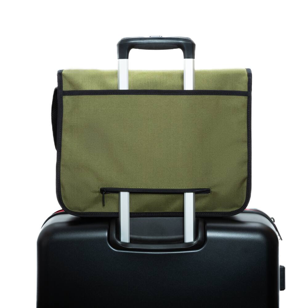 Alt View 4. Manhattan Portage - Europa (MD) With Back Zipper and Compartments, Olive - Olive.