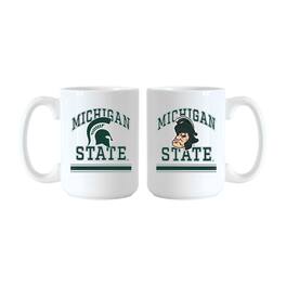 Logo Brands - Michigan State Spartans 15oz. Current & Throwback Mug Set - Multicolor