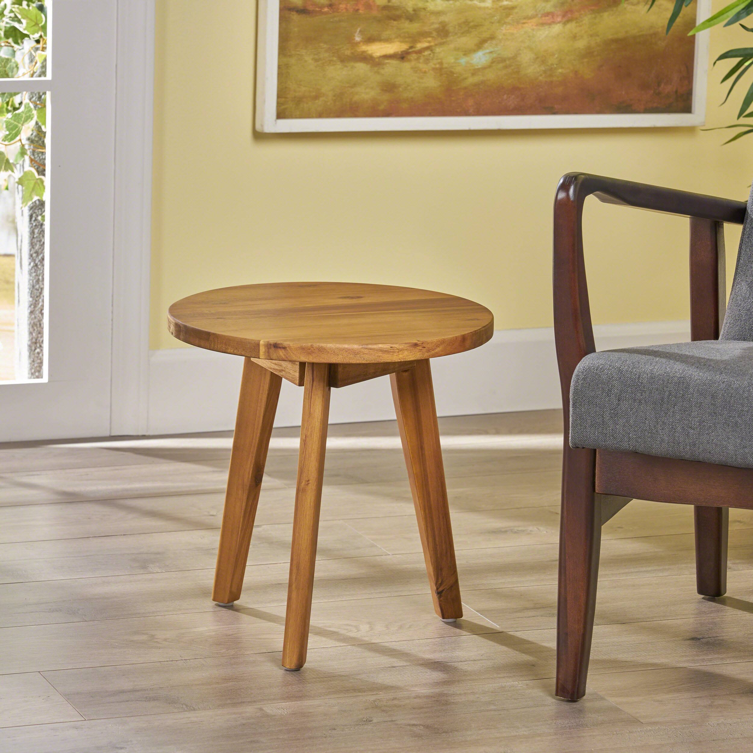 Left. APRILSOUL - MARINA SIDE TABLE - Natural Stained.
