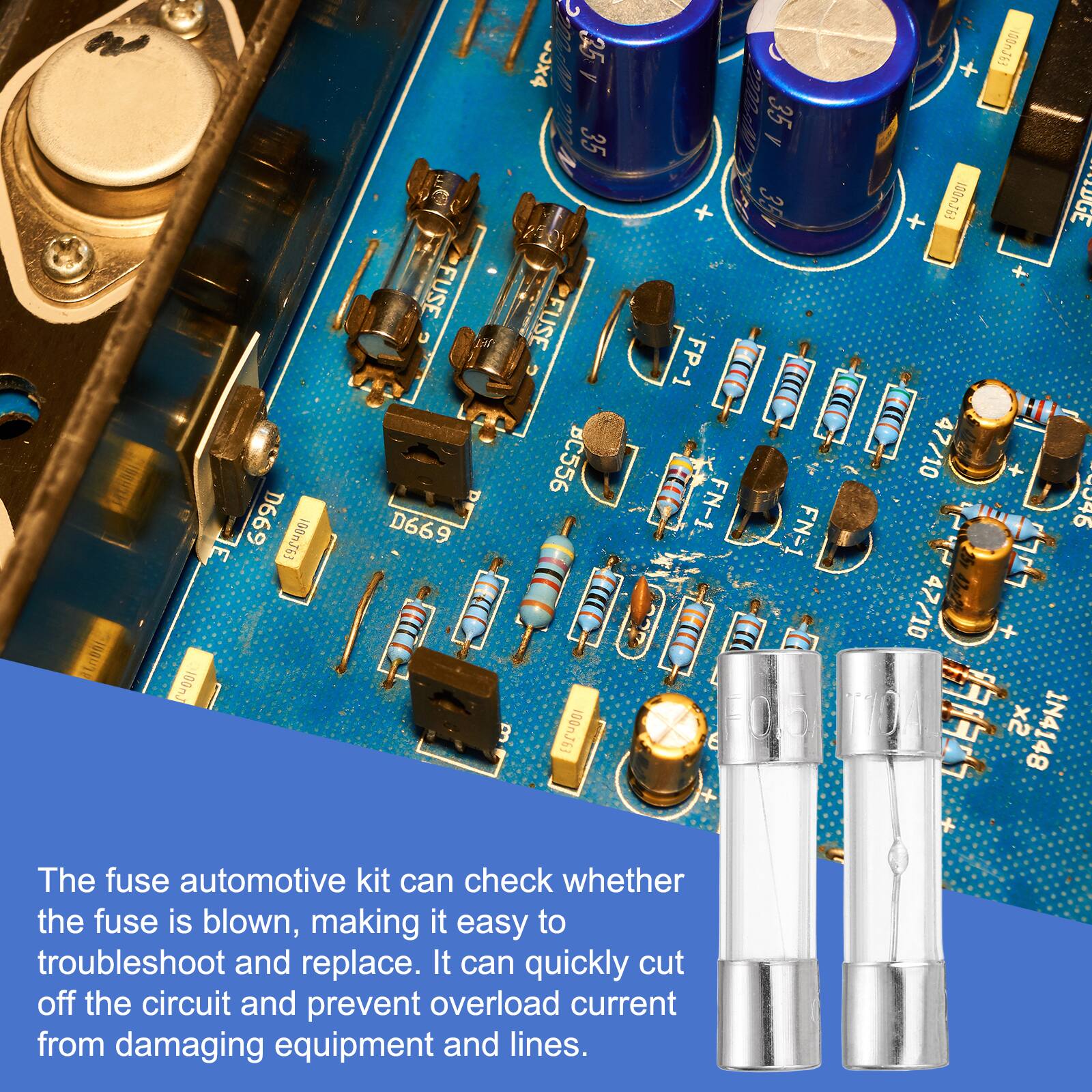 The fuse automotive kit can check whether the fuse is blown, making it easy to troubleshoot and replace. It can quickly cut off the circuit and prevent overload current from damaging equipment and lines.