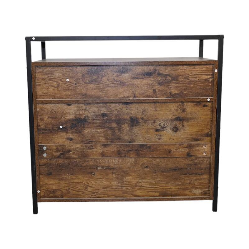 Alt View 5. APRILSOUL - Rustic Brown Wooden Cat Litter Box Enclosure Hidden with Scratching Mat Pet Furniture - Brown.