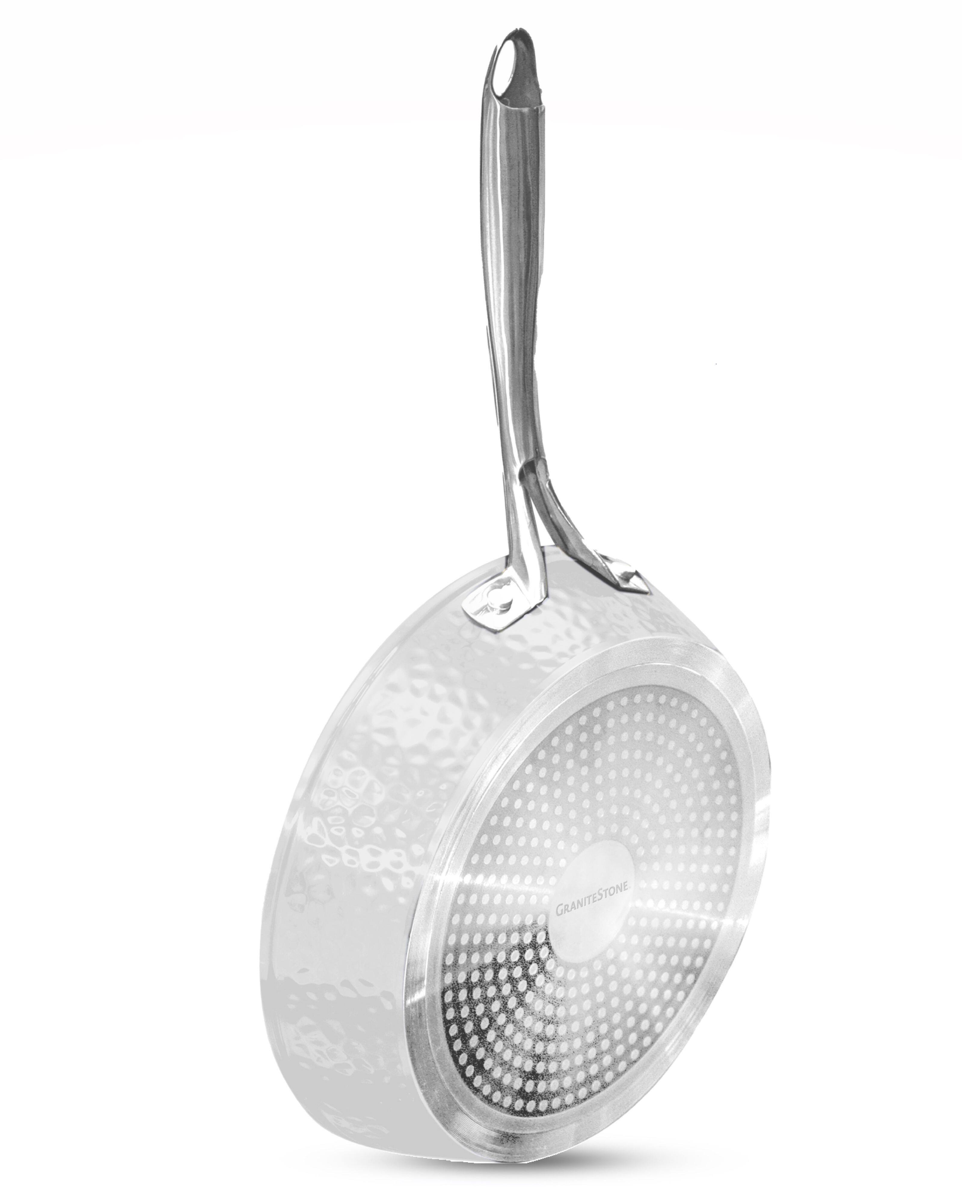 Granitestone - Charleston Collection Hammered 12'' Aluminum Nonstick Fry Pan - White