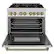 Angle. ZLINE - 36 in. Wide 6 Burner Autograph 4.6 cu. ft. Legacy Freestanding Dual Fuel Range with Convection Oven w/ Bronze Accents - Stainless Steel/Champagne Bronze Accents.
