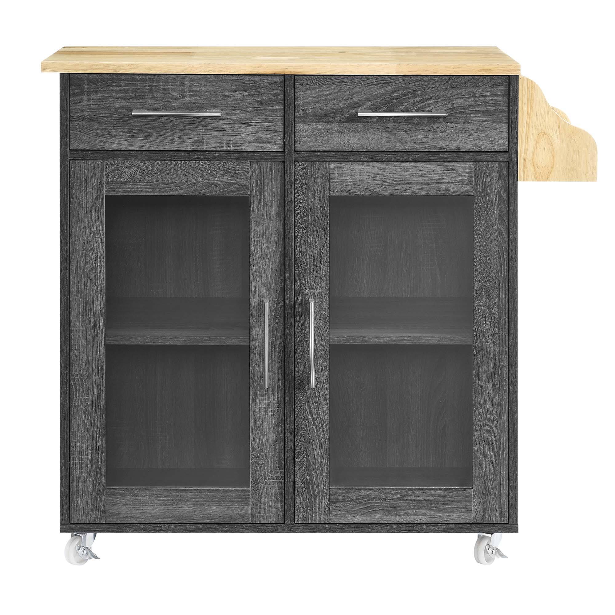 Alt View 4. Modway - Cuisine Kitchen Cart by Modway - Charcoal Natural.