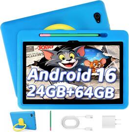 URAO - Kids Tablet Android 16 24GB RAM 64GB ROM 1.8GHz A333 Processor 10 inch WIFI 6 - Blue