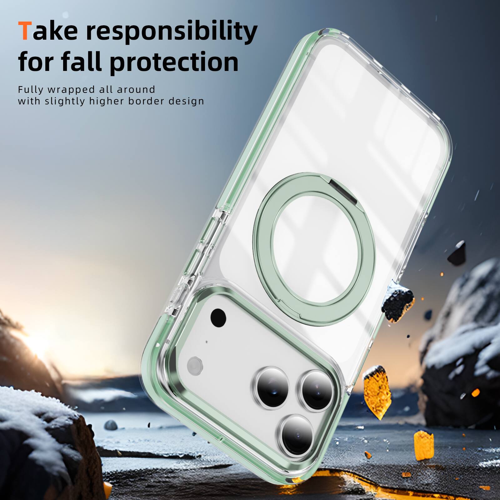 Take responsibility for fall protection  
Fully wrapped all around with slightly higher border design