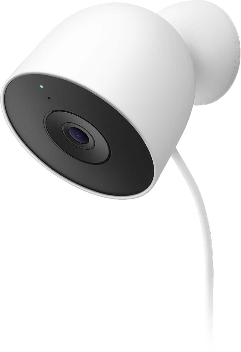 Alt View 2. Google - Nest Cam Outdoor (wired, 2nd gen) - 2K Video and Gemini - 1-Pack - Snow.