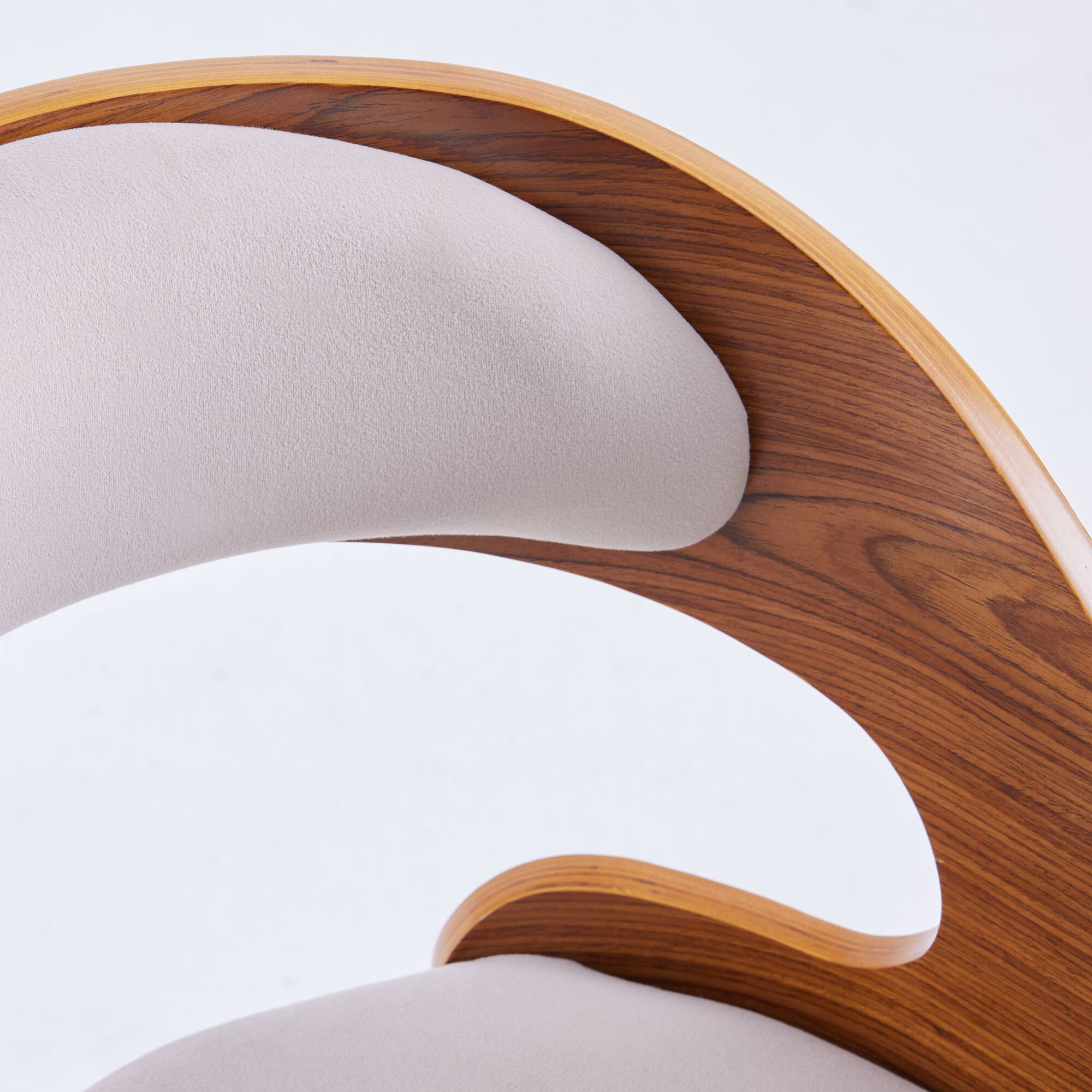 Alt View 4. Boyel Living - Wood Dining Chairs Modern Upholstered Dining Chairs with Curved Backrest - Wood.