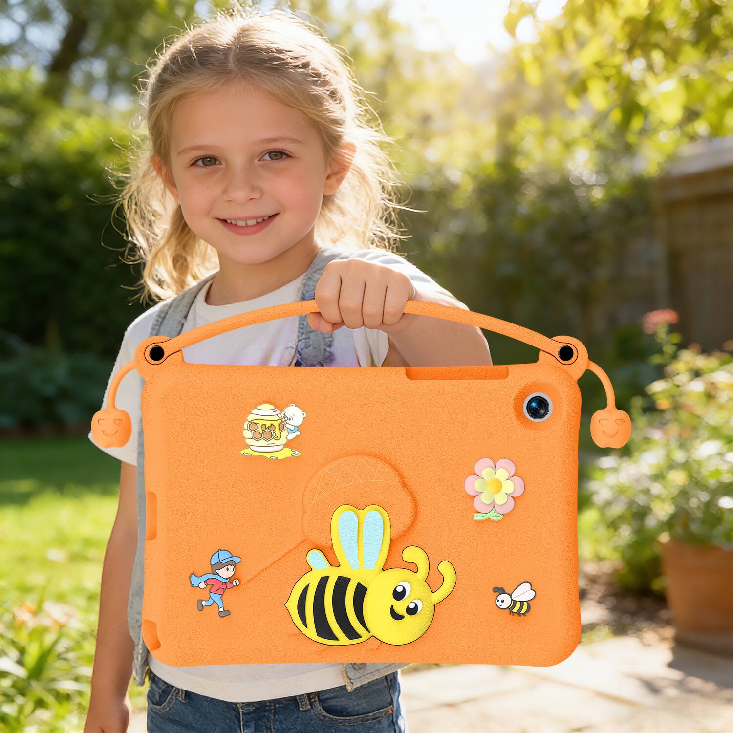 Alt View 1. Dteck - for Samsung Galaxy Tab A11+ 2025 (X230) & Galaxy Tab A9+ 2023 (X210) 11" Kids EVA Tablet Case,Shockproof Cover + Handle - Orange.