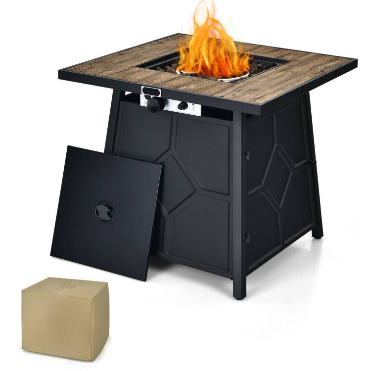 Mondawe - 40,000 BTU 28 Inches Propane Gas Fire Pit Table With Cover - Black price history on PriceWatchPro