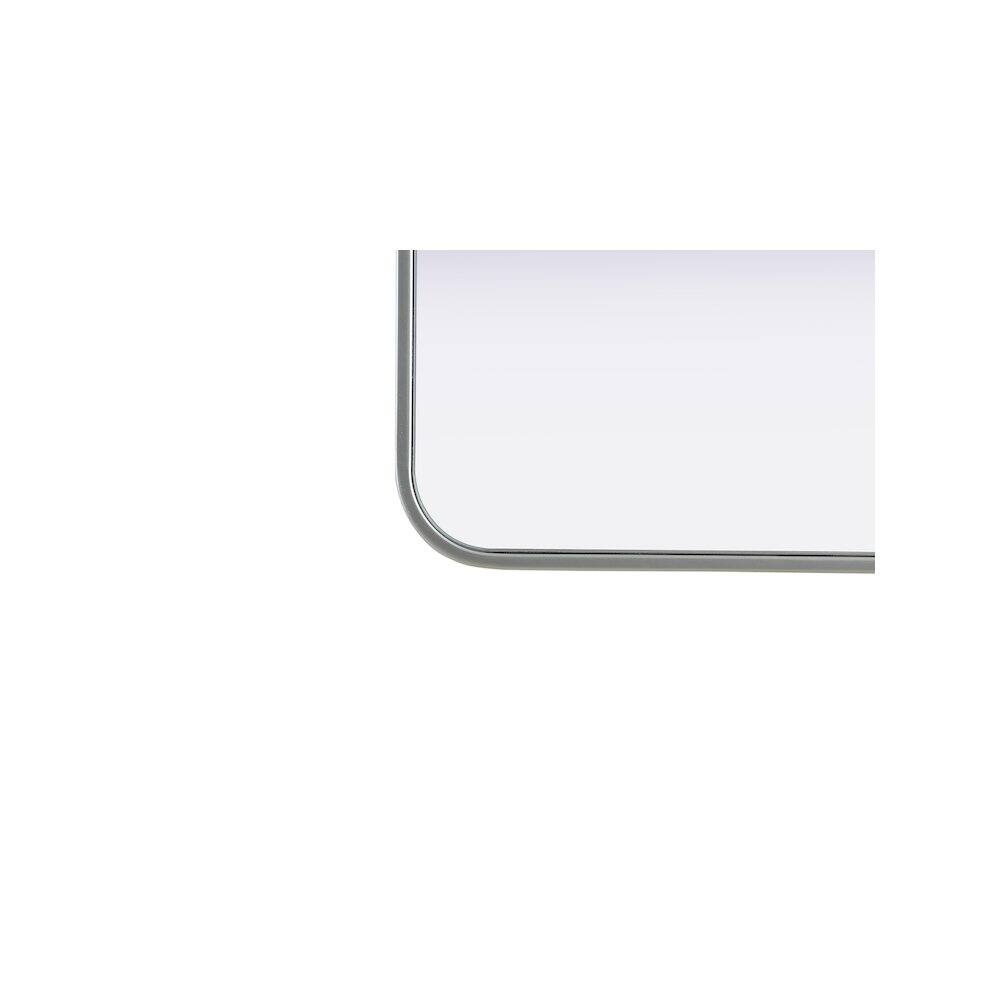 Back. Elegant Decor - Contour Metal Rectangle Mirror 18x60 in Silver - Silver.