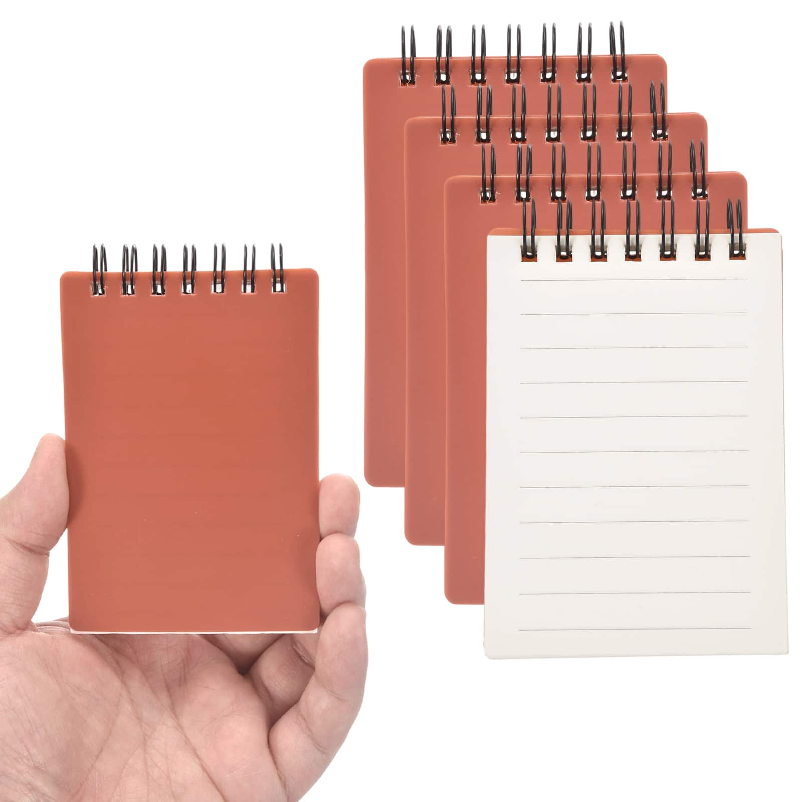 Unique Bargains - 4pcs 3x5 Inch Aesthetic Pocket Notebooks, Spiral Lined Pages Portable Flip Notes 80 Sheets/160 Pages Office - Red price history on PriceWatchPro